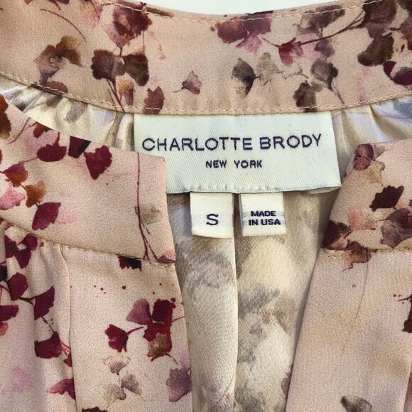 Charlotte Brody Blossom Blouse Top Shirt Womens Small Pink Long Sleeve V-Neck - Picture 5 of 11